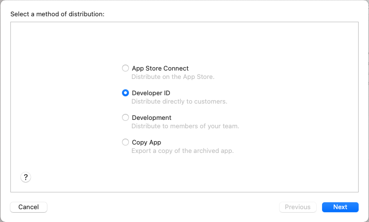 Distribute app with Developer ID