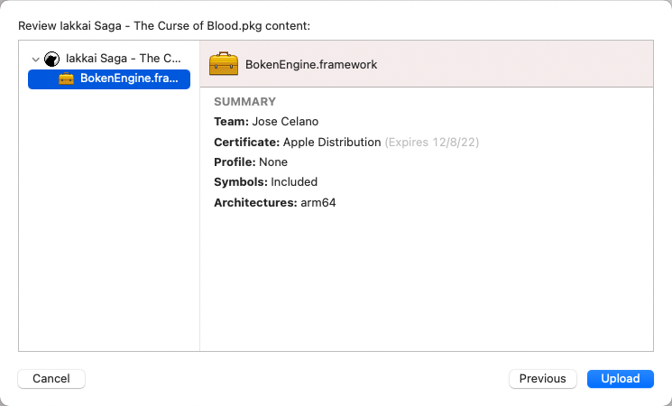 Universal binary needed upload error